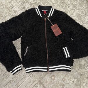Women's‎ Mitchell & Ness Cozy Bear Jacket Black NWT Msrp $120
